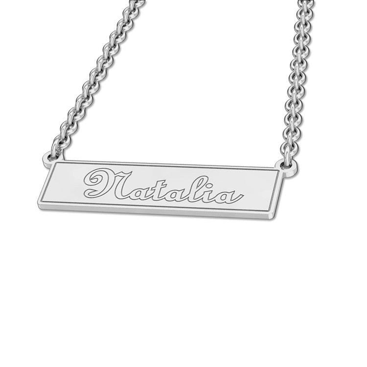Personalized Name Bar Pendant with 16" Chain