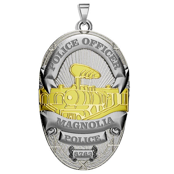 Personalized Magnolia Texas Police Badge with Your Rank and Number