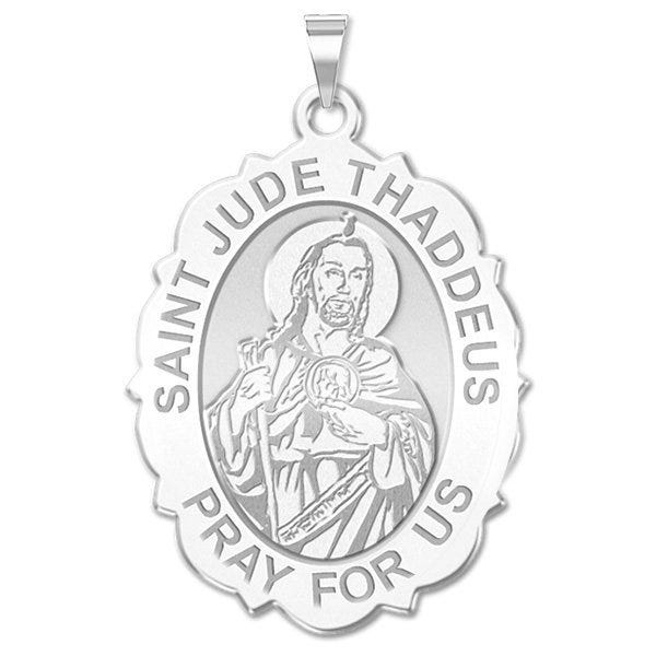 Saint Jude Scalloped Religious Medal