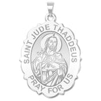 Saint Jude Scalloped Religious Medal