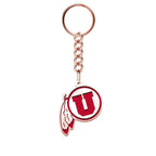 University of Utah Color Enamel Feathered U Keychain