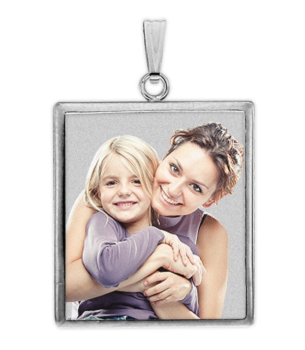 Rectangle Bezel Frame Photo Pendant Picture Charm