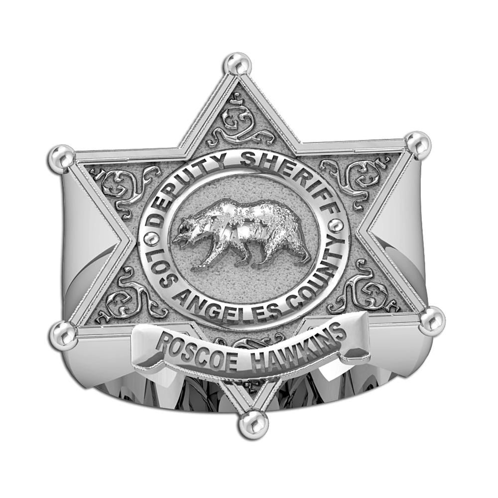 Personalized Los Angeles Sheriff Badge Ring