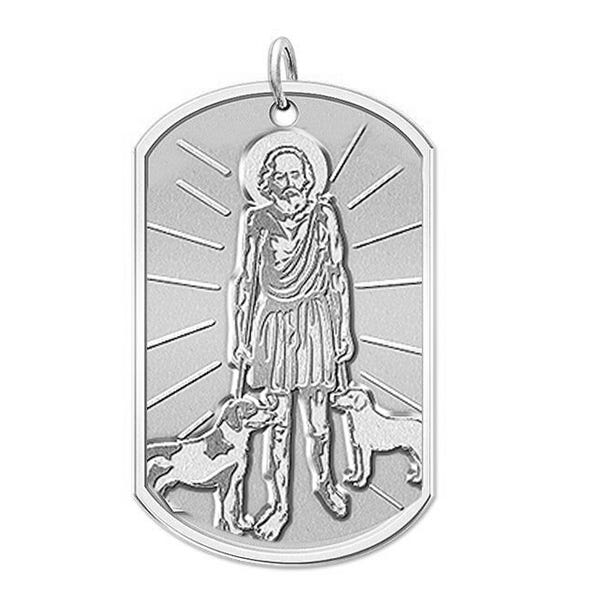 Saint Lazarus Dog Tag Religious Medal