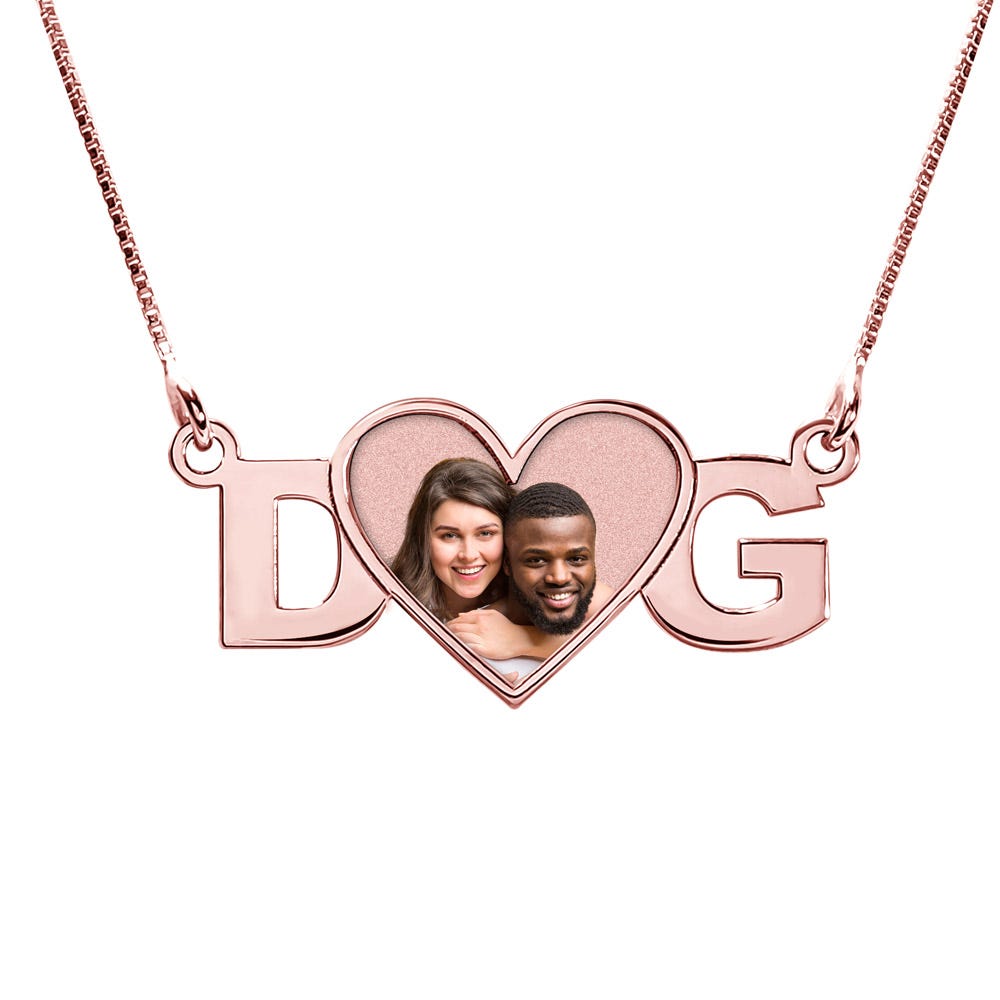 Initial Photo Heart Pendant
