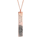 Custom Fingerprint Vertical Tag with Text Charm or Pendant