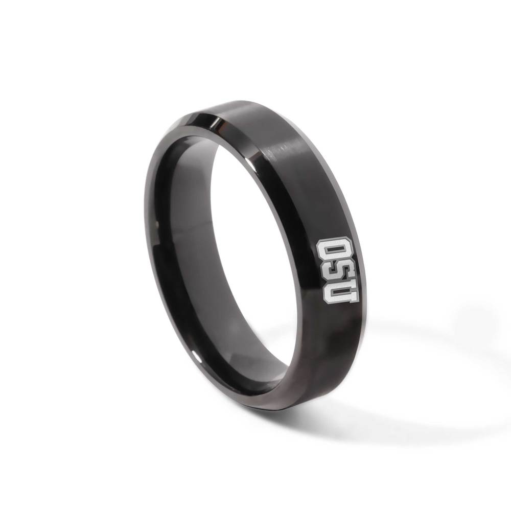 Officially Licensed Ohio State University College Black Stainless Ring
