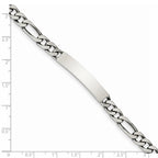 Custom Engraved Sterling Silver Men's Figaro Link ID Bracelet