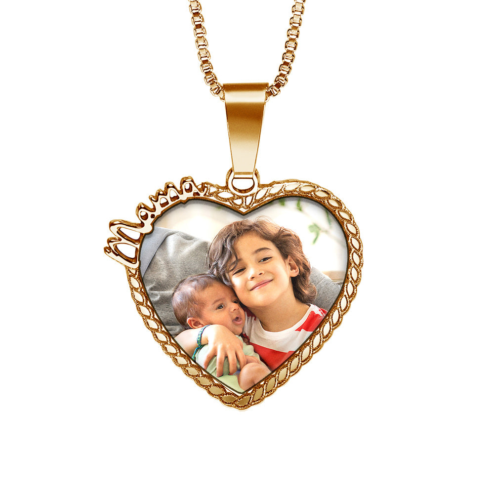 Mama Rope Frame Photo Pendant- Includes Chain