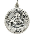 Small Saint Benedict Round Relief Religious Medal