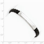 Custom Engraved Sterling Silver Women's Leather ID Bracelet