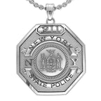 Personalized Police Badge Necklace or Charm - Shape 15