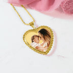 Large Heart With Rope Frame Photo Pendant Picture Charm