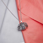 Antiqued Expandable 4 Photo Ball Locket With Chain