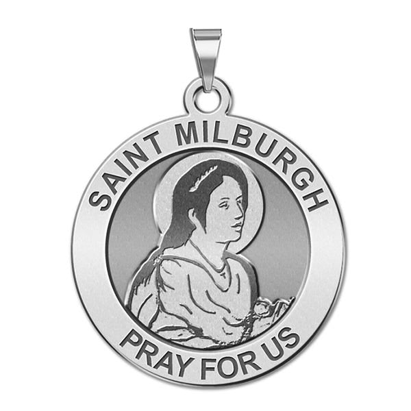 Saint Milburgh Round Religious Medal