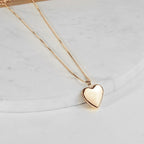 Solid 14K Yellow Gold Small Heart Photo Locket