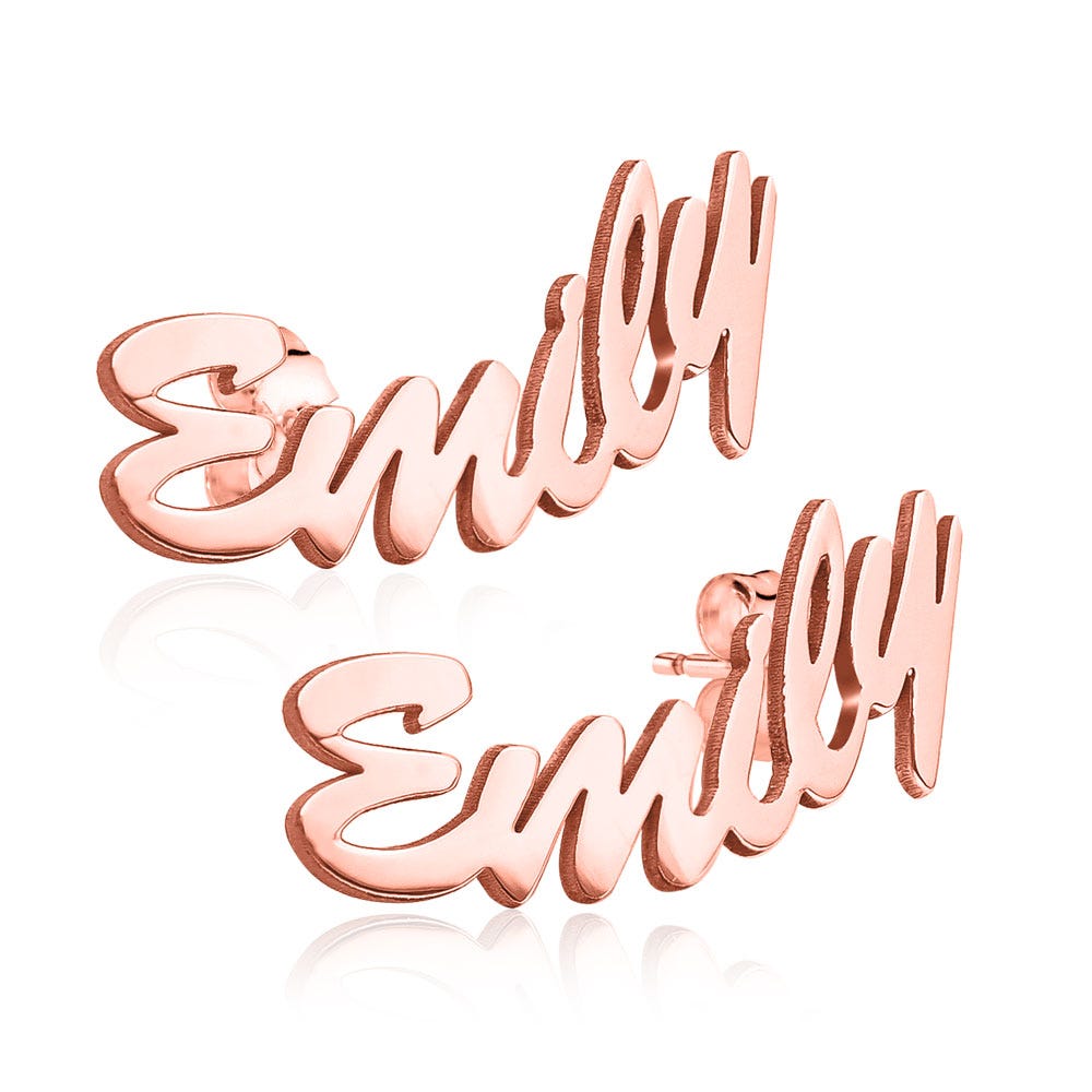 Pair of Script Name Earrings