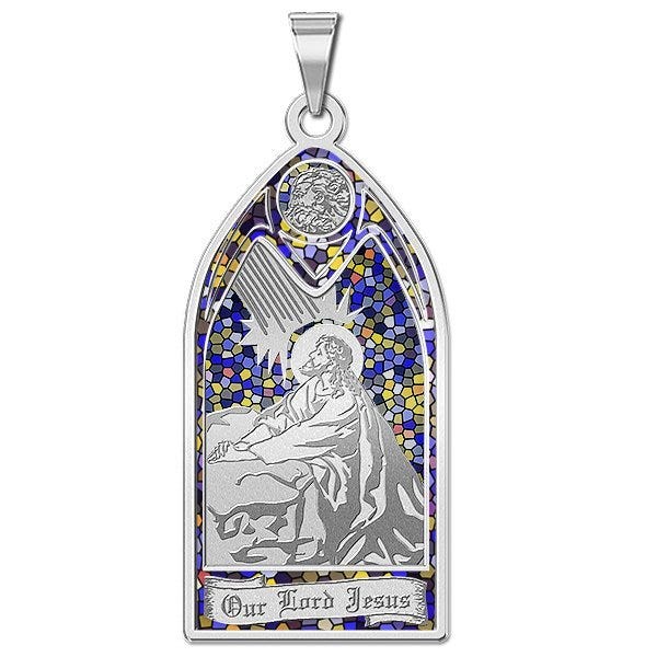 Our Lord Jesus Stained Glass Medal