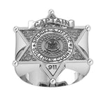Personalized Sheriff Badge Ring with Number, Department, & Rank