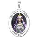 Saint Clotilde Oval Religious Medal Color