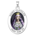 Saint Clotilde Oval Religious Medal Color