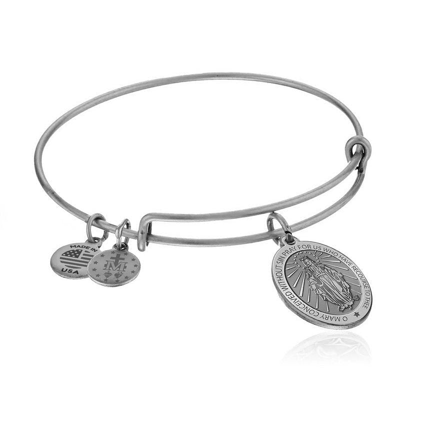 Expandable Bracelet With Oval Miraculous Medal