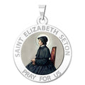 Saint Elizabeth Seton Round Religious Medal "Color