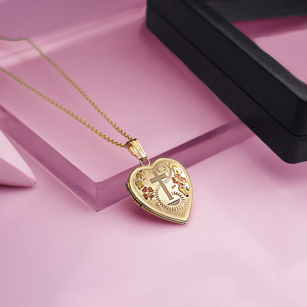 Cross Heart Photo Locket