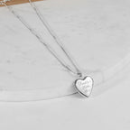 14K White Gold Daddy'S Little Girl Heart Photo Locket