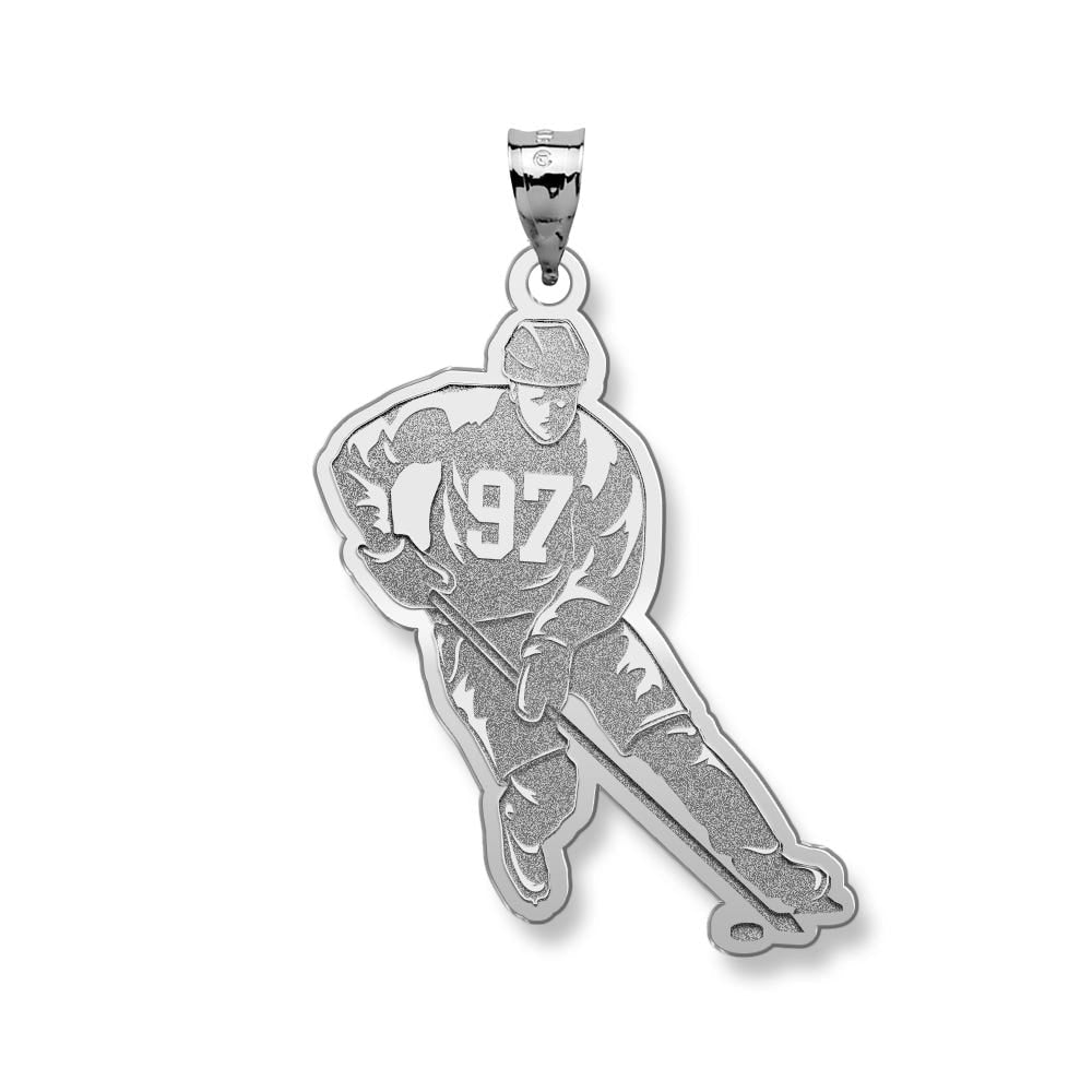 Custom Hockey Player Pendant with Number