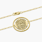Round Saint Joseph with Open Border Paperclip Bracelet