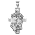 Jesus Profile On A Cross Religious Pendant