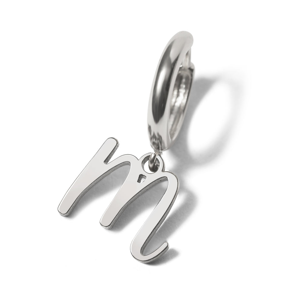 Pair of Initial Script Huggie Earrings