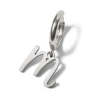 Pair of Initial Script Huggie Earrings