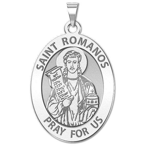 Saint Romanos Religious Medal Oval
