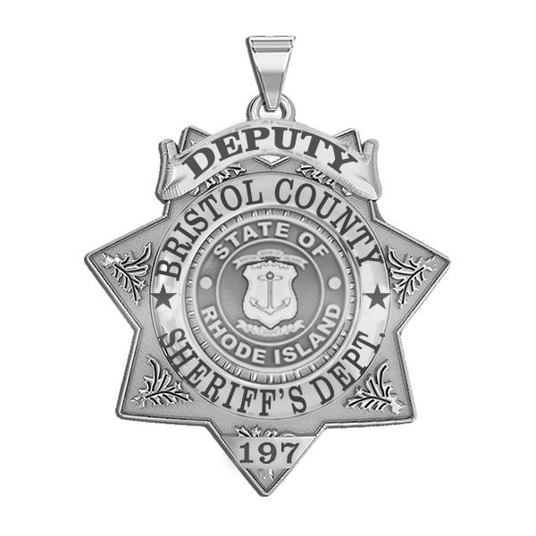 Personalized 7-Point Star Rhode Island Sheriff Badge with Rank, Number & Dept.