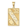 Personalized Football Pendant with Cut-Out Name & Number