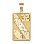 Personalized Football Pendant with Cut-Out Name & Number