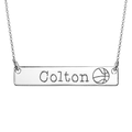 Personalized Horizontal Basketball Name Bar with Adjustable Chain