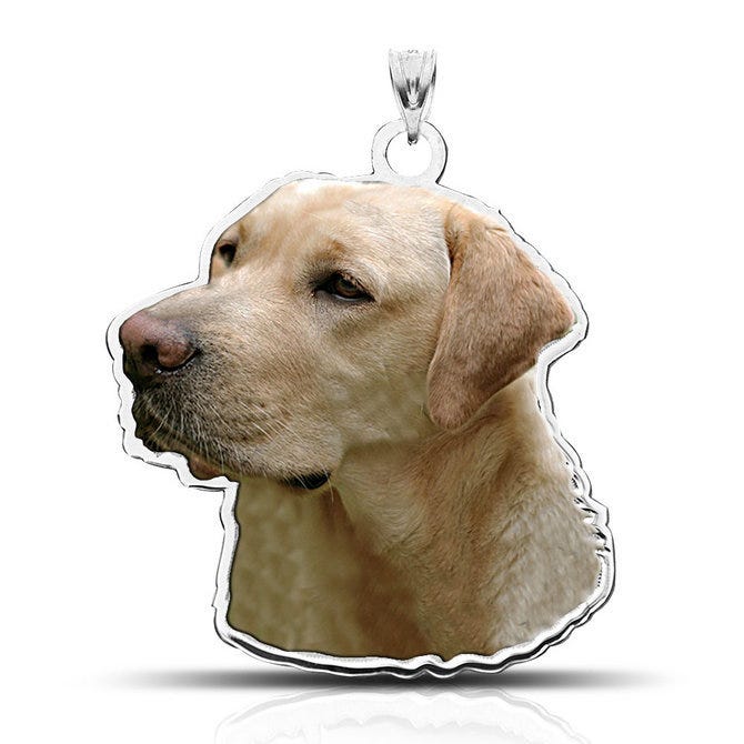 Yellow Labrador Retriever Dog Color Portrait Charm or Pendant