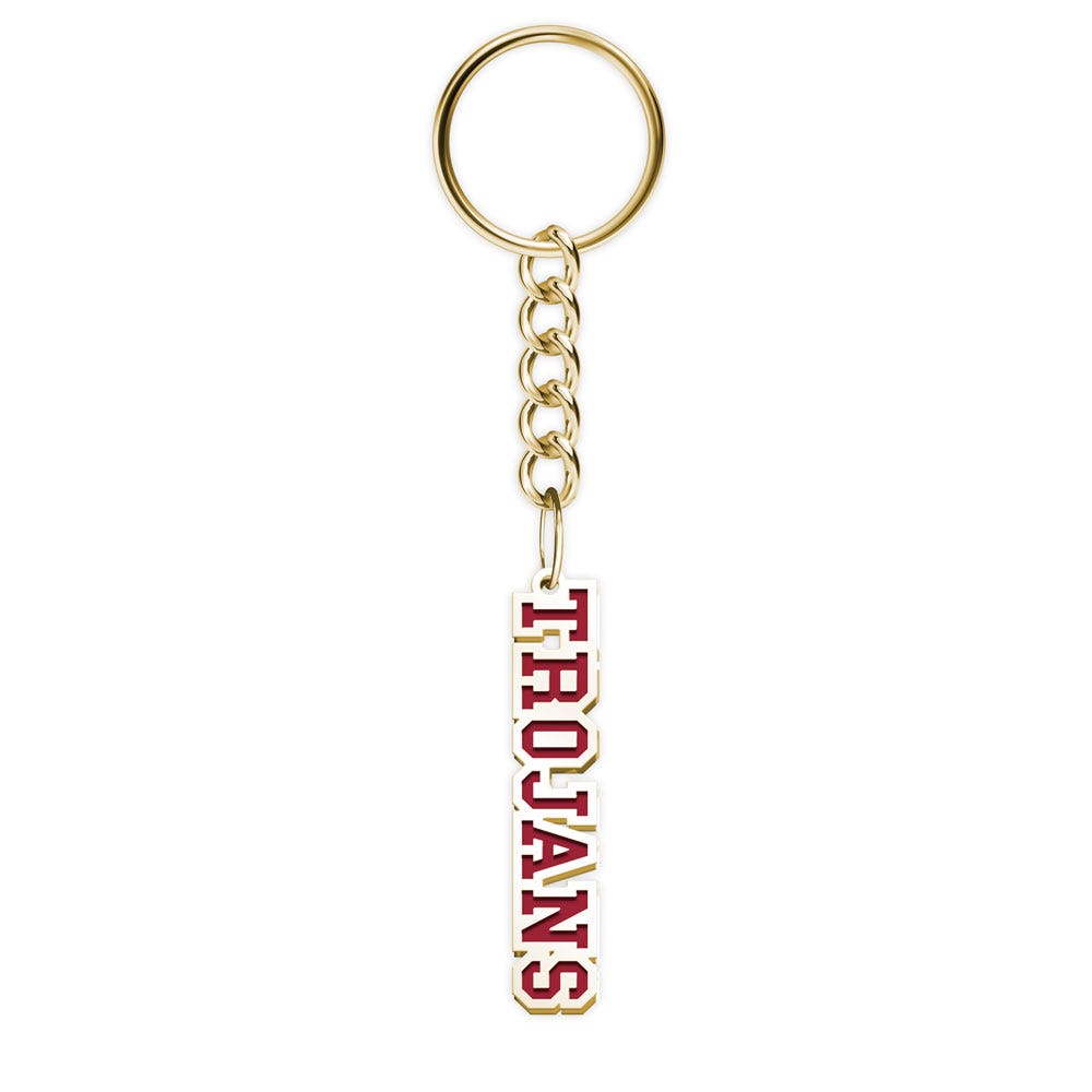 Usc Color Enamel Block Trojans Key Chain