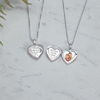 14K White Gold " To The Moon & Back "Photo Locket
