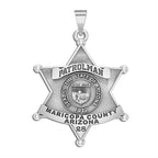 Personalized 6-Point Star Arizona Sheriff Badge with Rank, Number & Dept.