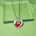 Modern Heart Photo Pendant with Diamond Cut Edge