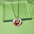 Modern Heart Photo Pendant with Diamond Cut Edge