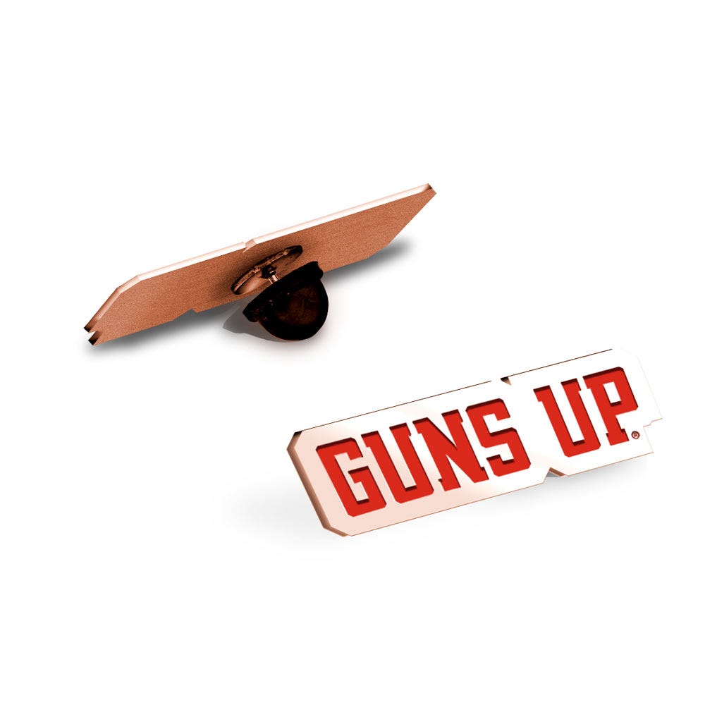 Texas Tech Color Enamel Guns Up Block Pin