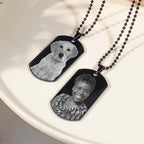 Black Stainless Steel Laser Photo Dog Tag