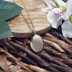 Solid 14K Yellow Gold Oval Locket