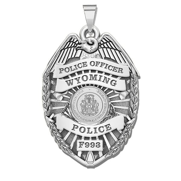 Personalized Wyoming Police Badge with Your Rank, Number & Department
