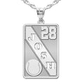 Personalized Baseball Pendant w/ Cut-out Name & Number